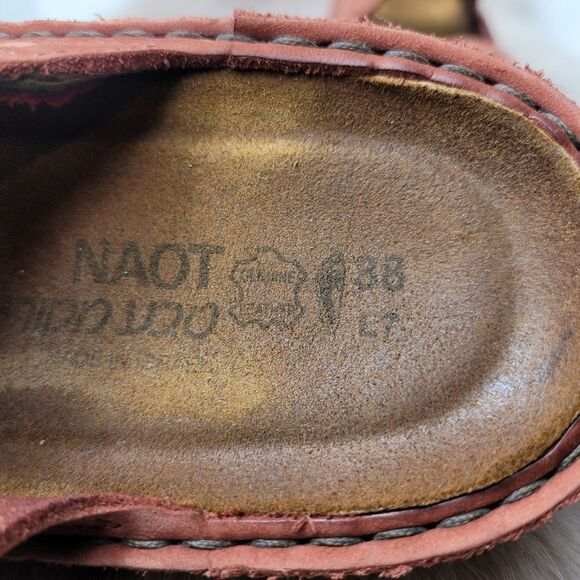 Naot Brown Filigree Slide Wedge Platform Strap Sandals Women’s 7.5 - Picture 8 of 9